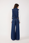 Calça Jeans Pantalona Dark Pespontos