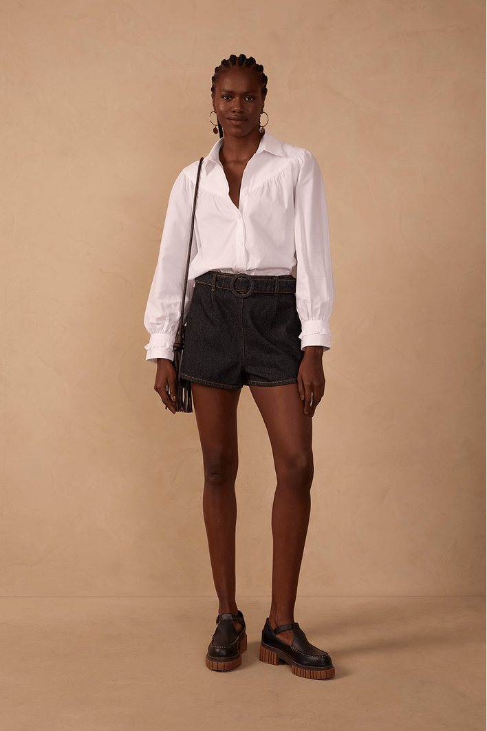 Short Jeans Cinto Black