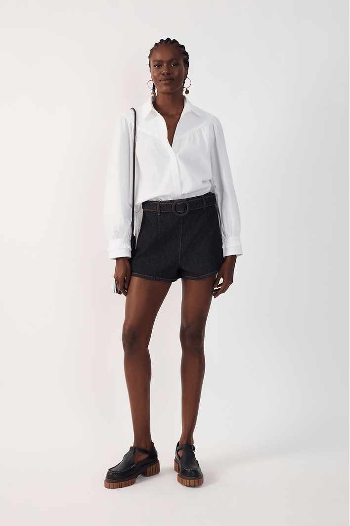 Short Jeans Cinto Black