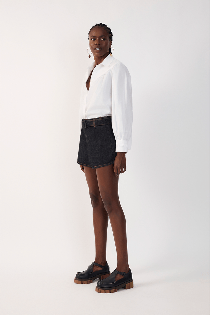Short Jeans Cinto Black