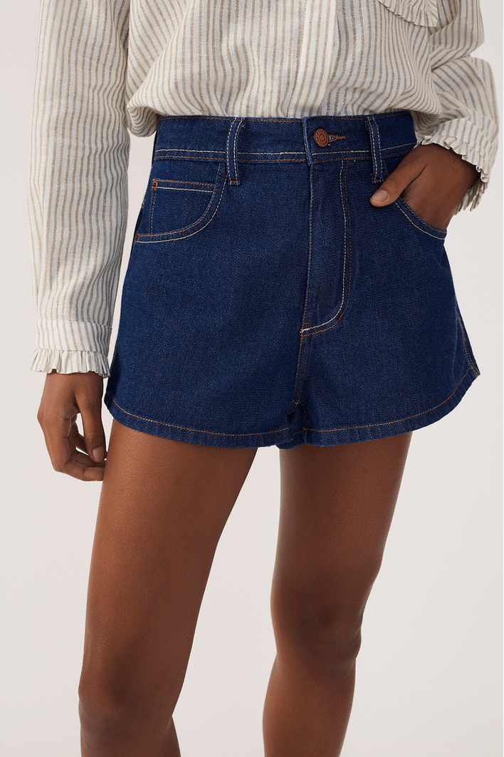 Short Jeans Dark Pespontos