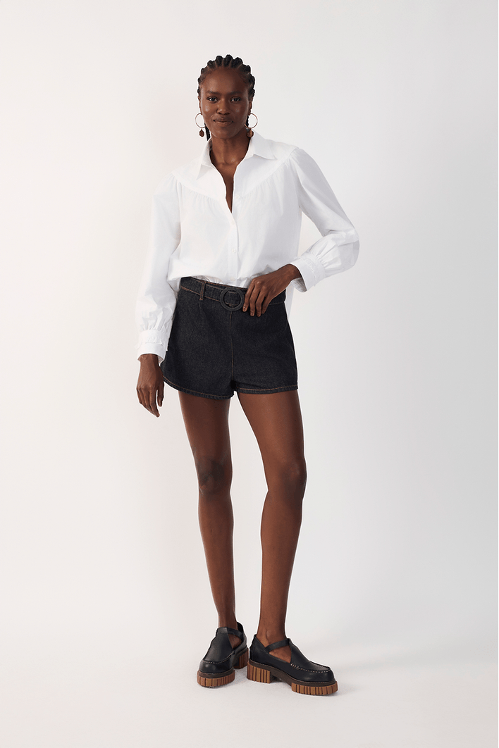 Short Jeans Cinto Black