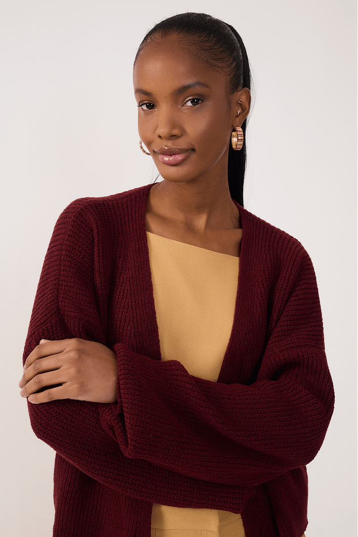 Casaco Tricot Botões Forrados