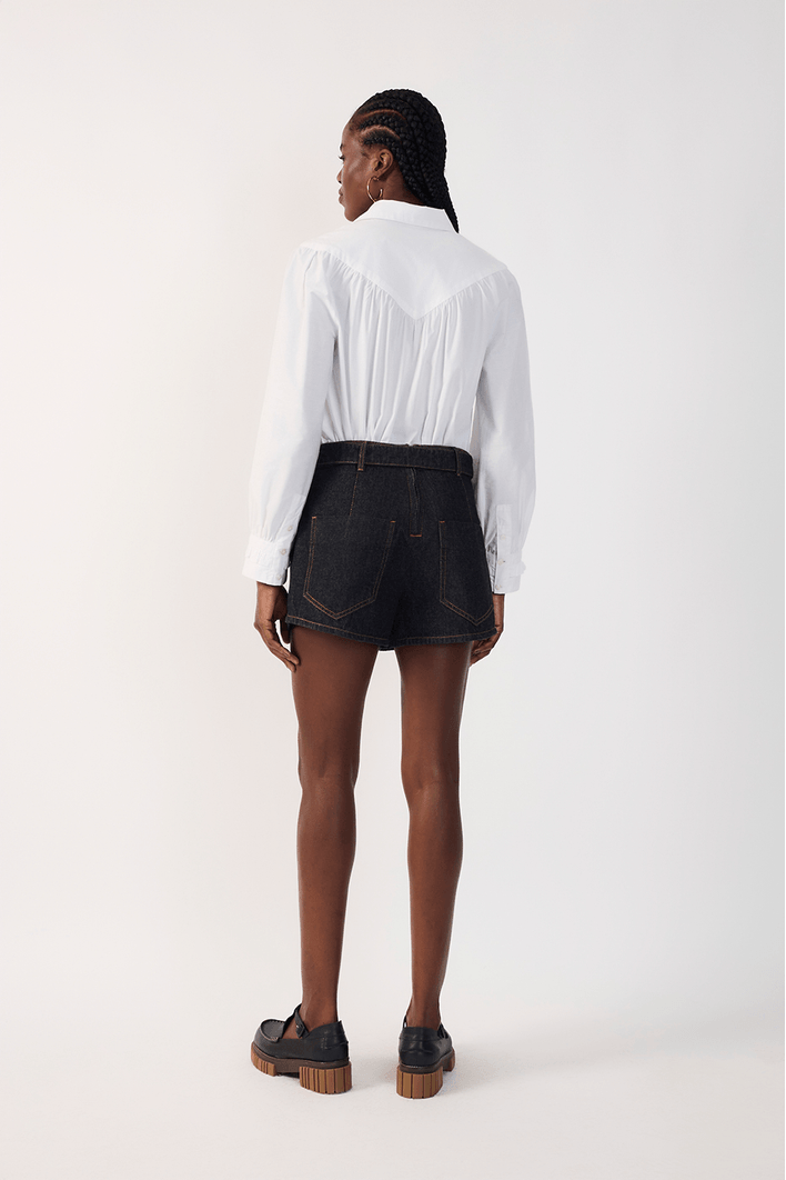 Short Jeans Cinto Black