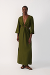 Vestido Cropped Linho Decote Vazado
