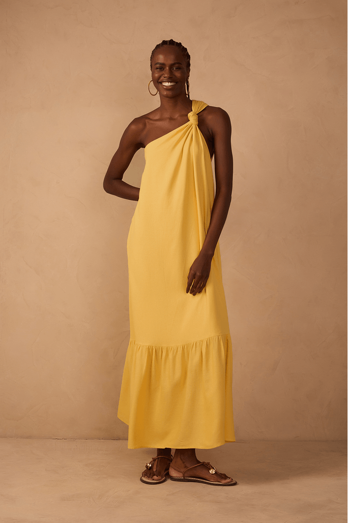 Vestido Cropped Linho Ombro Só