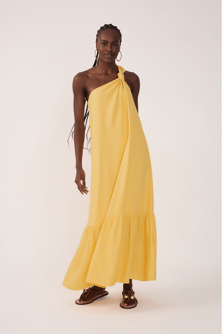 Vestido Cropped Linho Ombro Só