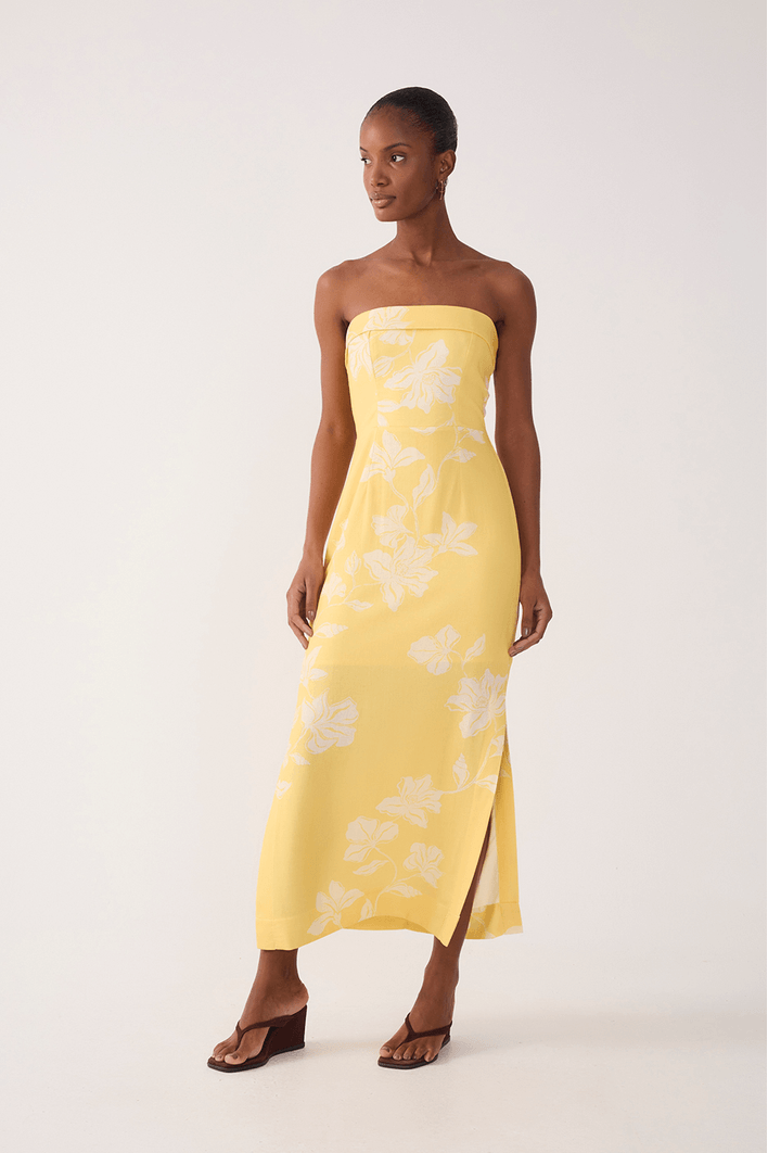 Vestido Linho Cropped Estampa Clareza