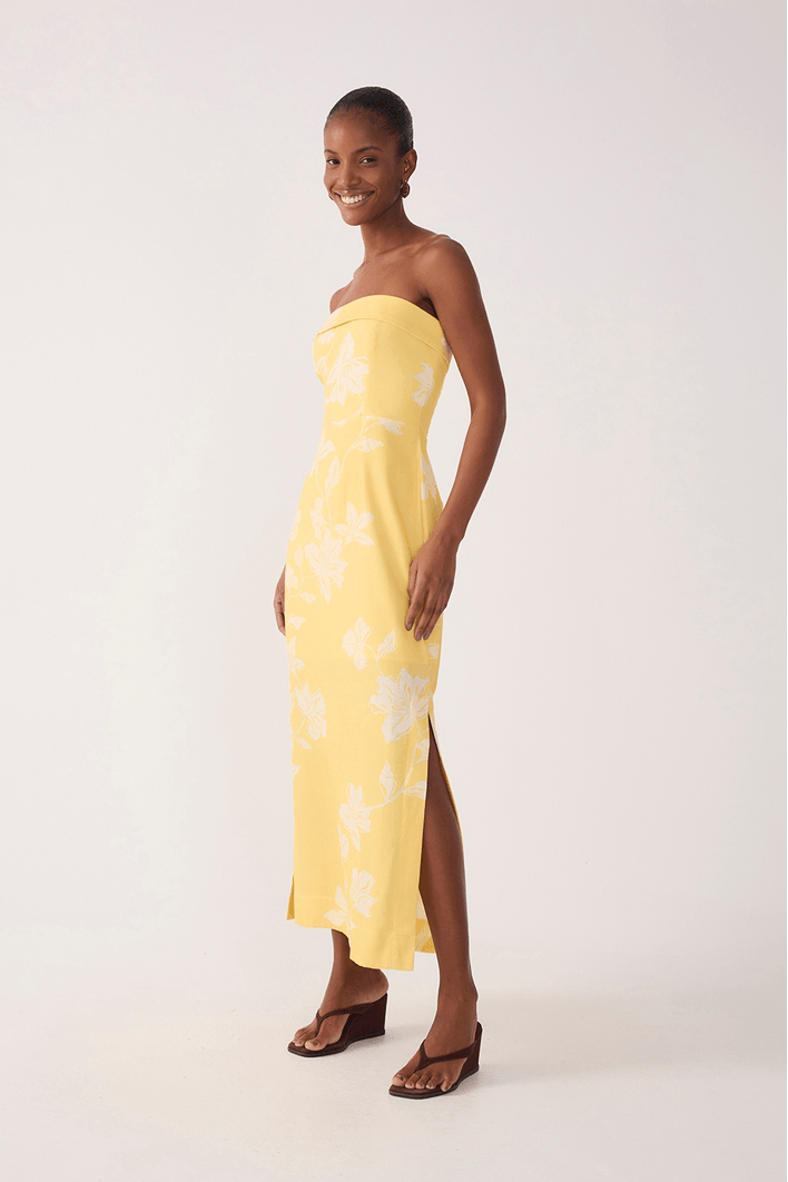 Vestido Linho Cropped Estampa Clareza