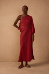 Vestido Linho Amarração Ombro Só