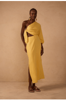 Vestido Linho Amarração Ombro Só