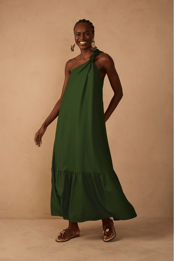 Vestido Cropped Linho Ombro Só