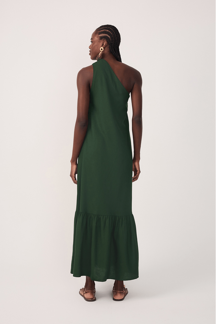 Vestido Cropped Linho Ombro Só