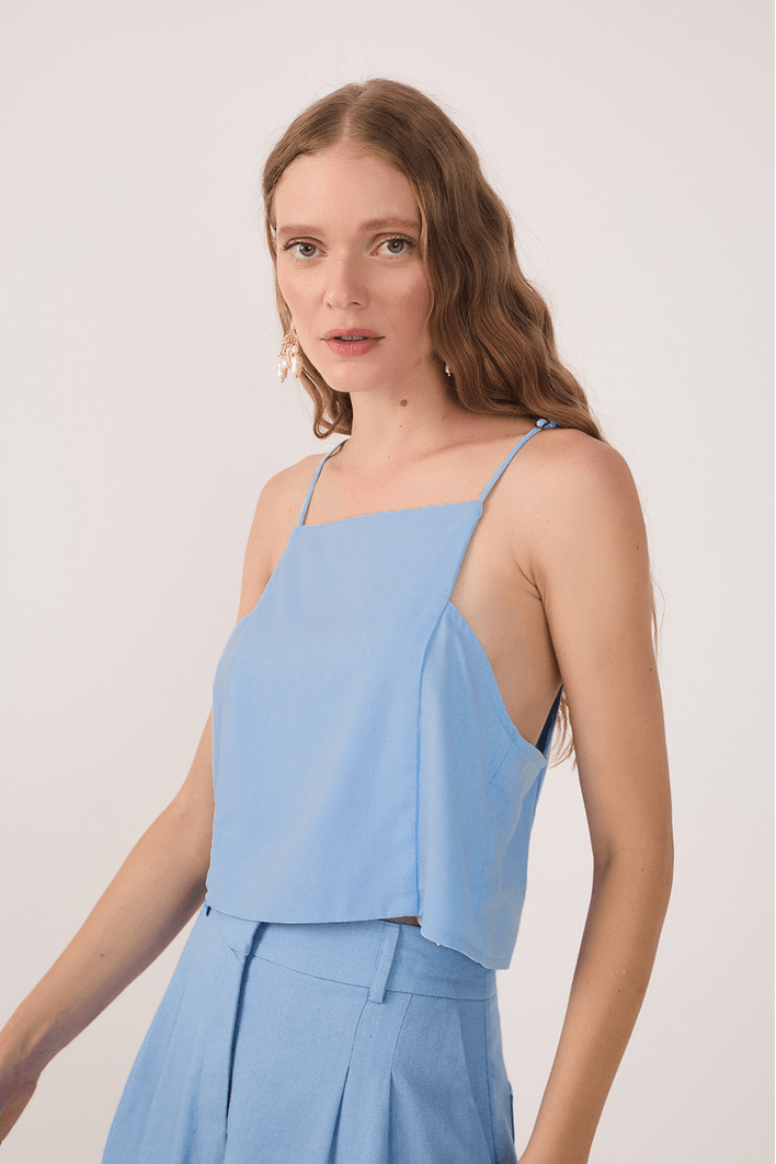 Blusa Linho Quadradinha
