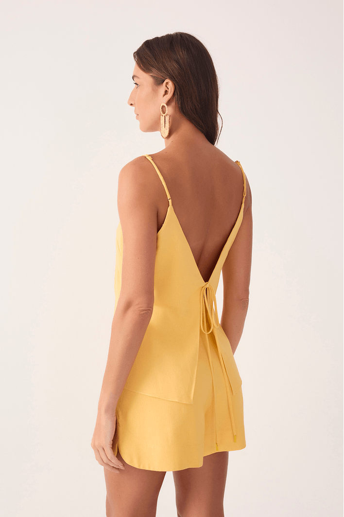 Blusa Linho Amarração Costas