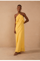 Vestido Crepe Midi Babados