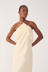 Vestido Crepe Midi Babados