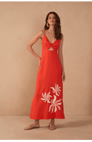 Vestido Cropped Bordado Dança Solar