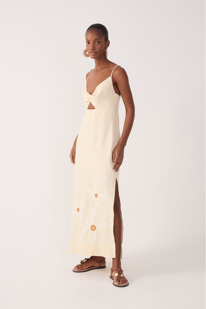 Vestido Cropped Bordado Dança Solar