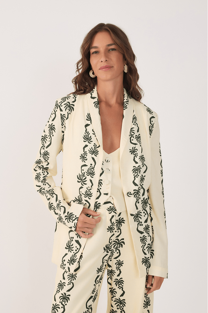 Blazer Linho Estampa Aventureiro