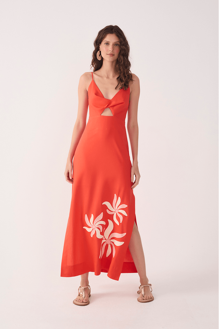 Vestido Cropped Bordado Dança Solar