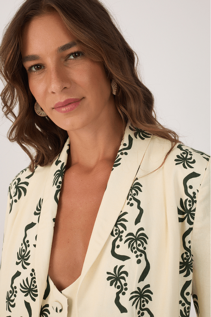Blazer Linho Estampa Aventureiro