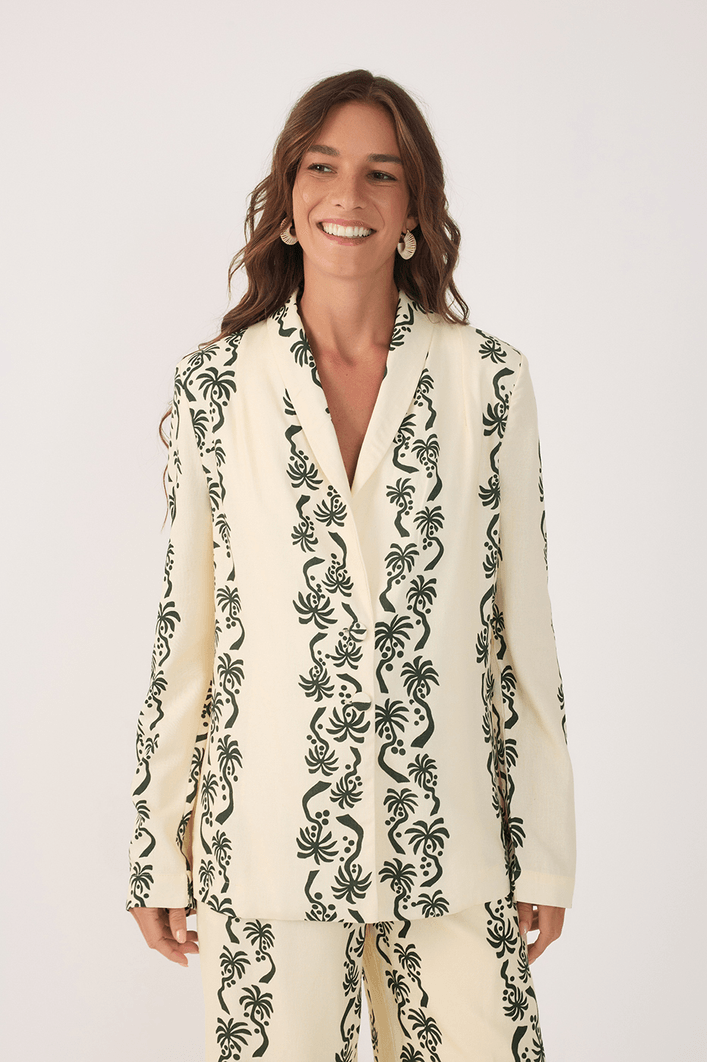 Blazer Linho Estampa Aventureiro