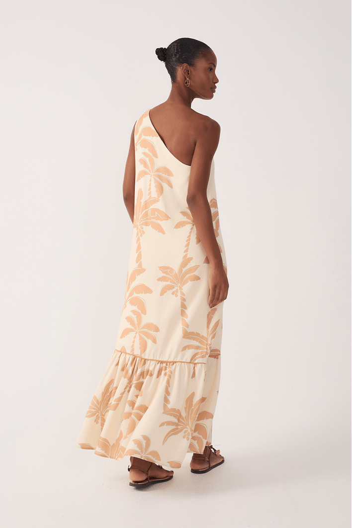 Vestido Cropped Linho Estampa Calmaria