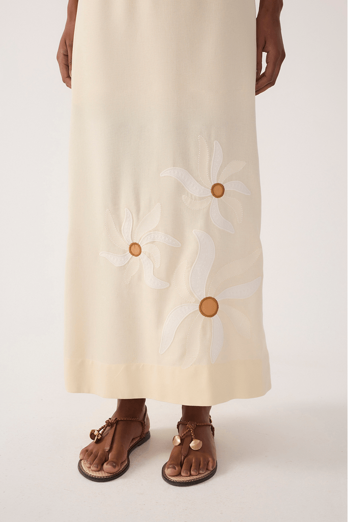 Vestido Cropped Bordado Dança Solar