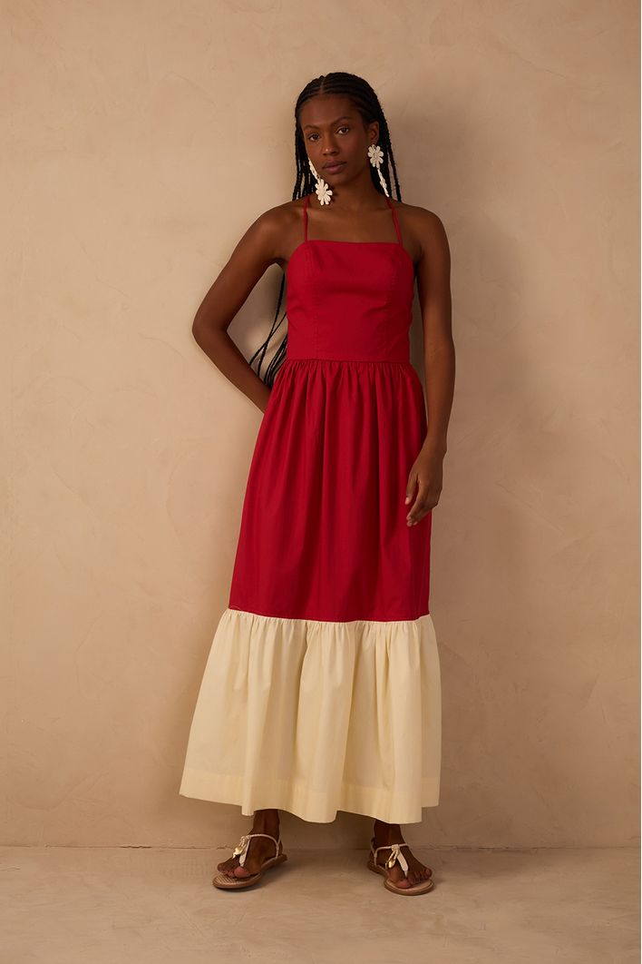 Vestido Cropped Bicolor