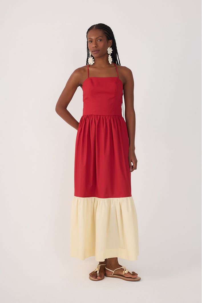 Vestido Cropped Bicolor