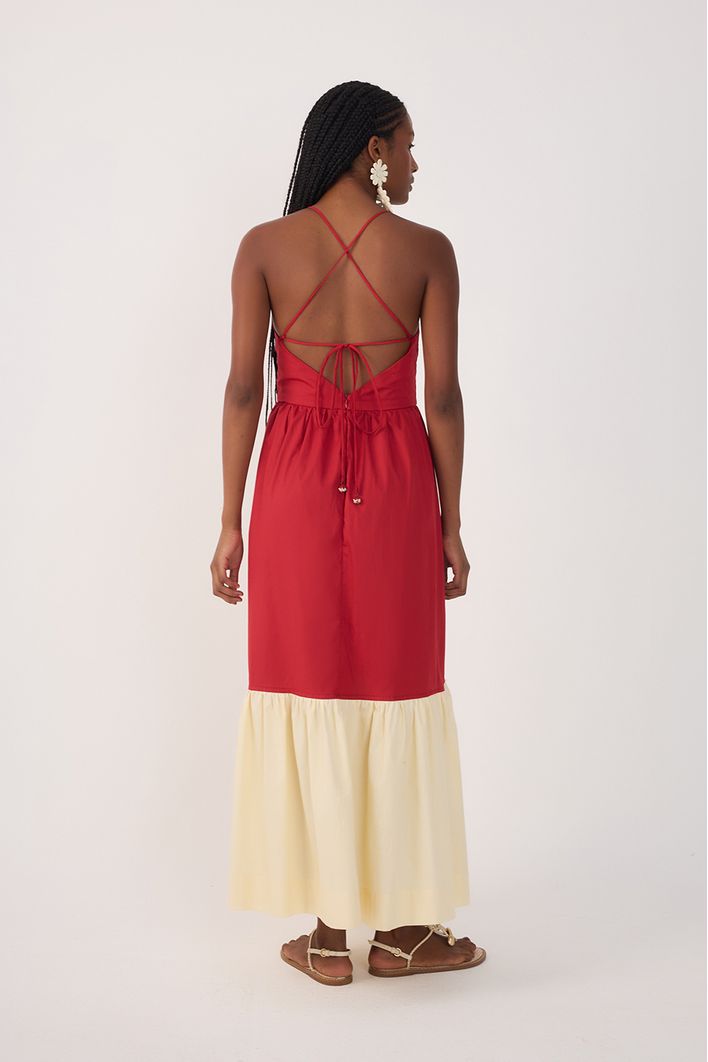 Vestido Cropped Bicolor
