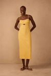 Vestido Linho Cropped Recorte Busto