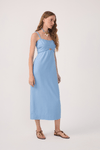 Vestido Linho Cropped Recorte Busto