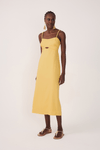Vestido Linho Cropped Recorte Busto