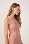 Vestido Linho Cropped Recorte Busto