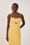 Vestido Linho Cropped Recorte Busto