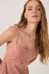 Vestido Linho Cropped Recorte Busto