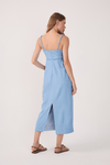Vestido Linho Cropped Recorte Busto