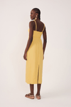 Vestido Linho Cropped Recorte Busto