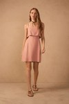 Vestido Curto Linho Recorte Lateral