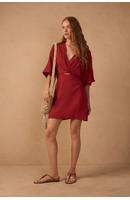 Vestido Curto Linho Manga