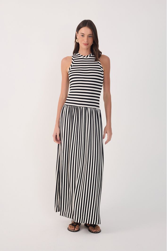 Vestido Cropped Listrado