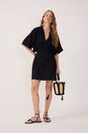 Vestido Curto Linho Manga