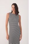 Vestido Ombreira Listrado Longo