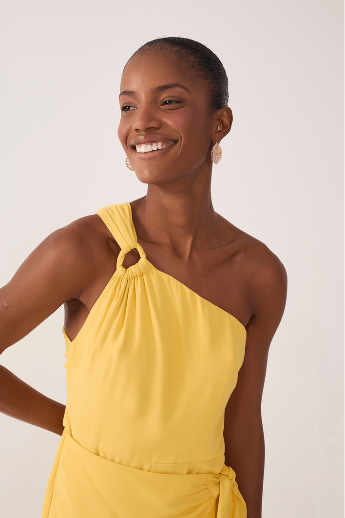 Vestido Crepe Cropped Pareô