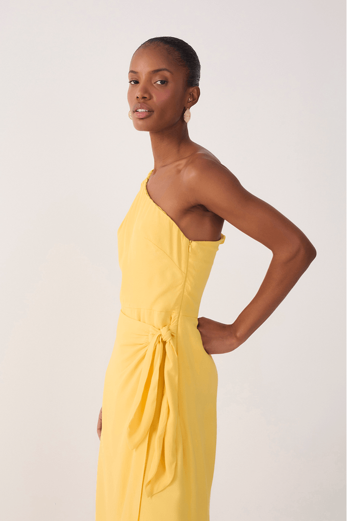 Vestido Crepe Cropped Pareô