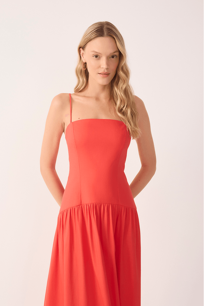 Vestido Cropped Linho Corset