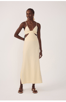 Vestido Linho Cropped Recorte Lateral