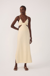 Vestido Linho Cropped Recorte Lateral
